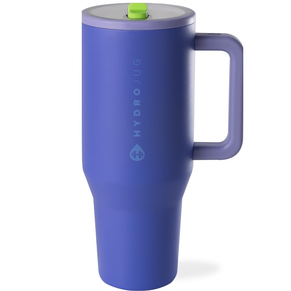 HydroJug Traveler 32oz, Insulated Tumbler with Handle & Straw, Pink Sand