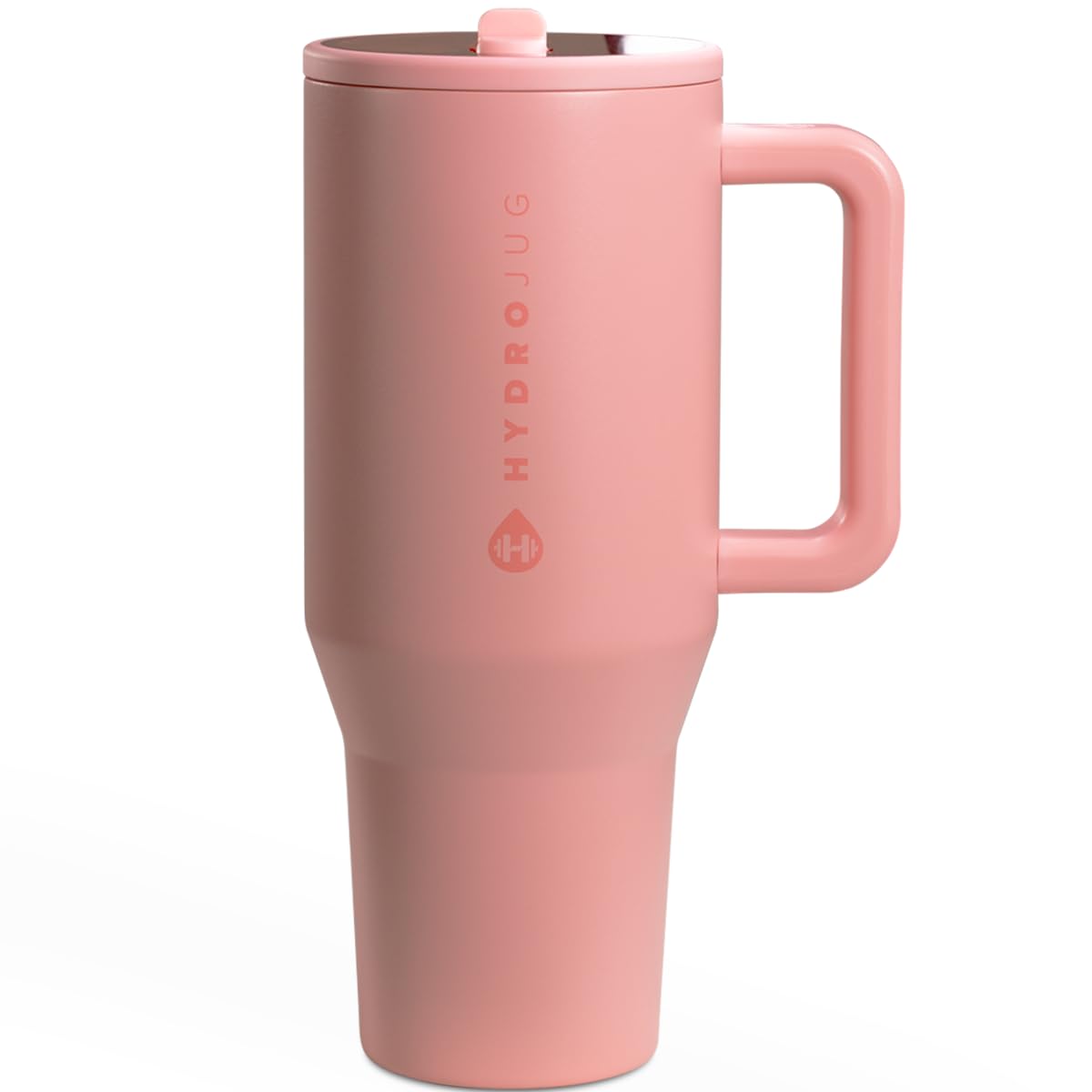 HydroJug Traveler 32oz, Insulated Tumbler with Handle & Straw, Pink Sand