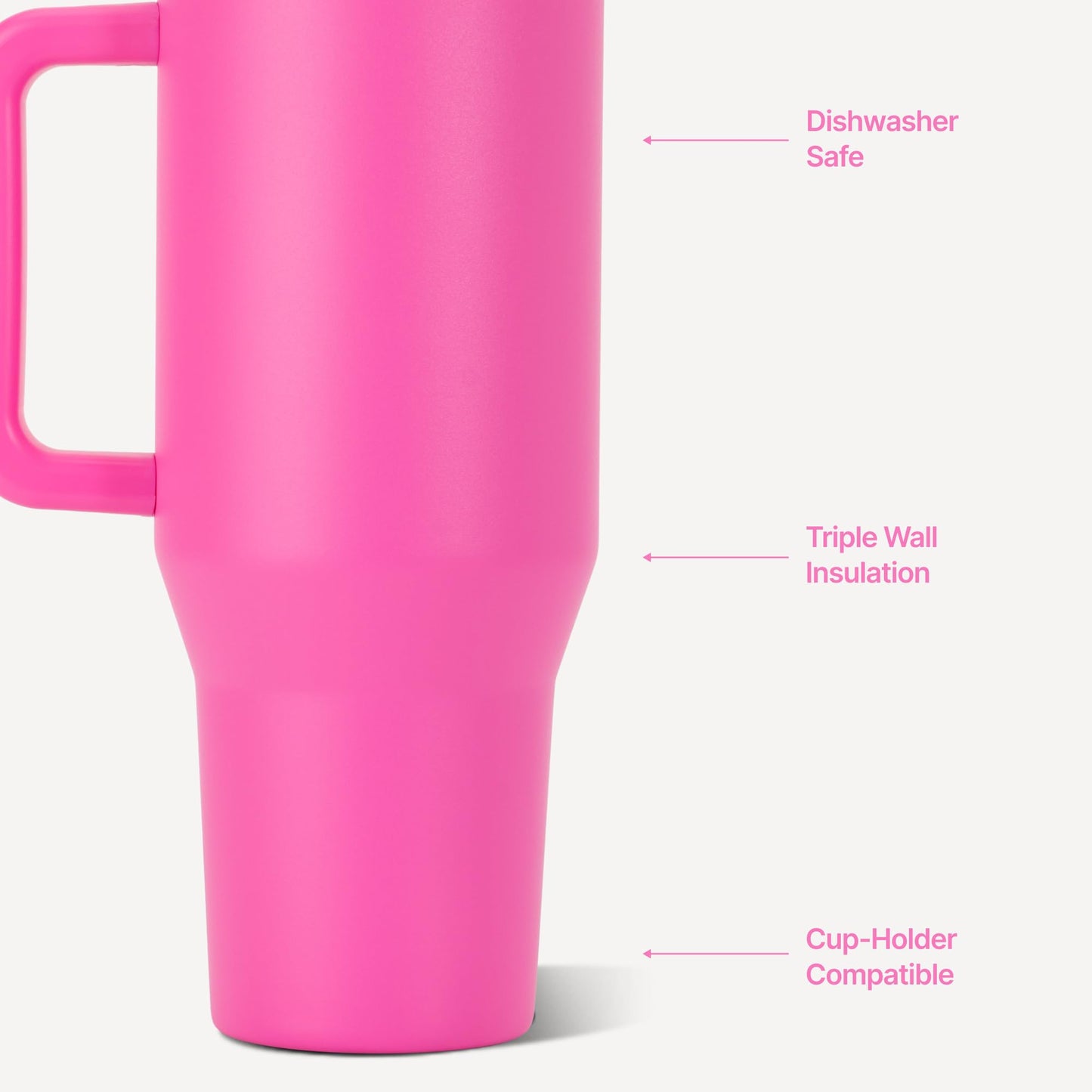 HydroJug Traveler 32oz, Insulated Tumbler with Handle & Straw, Pink Sand