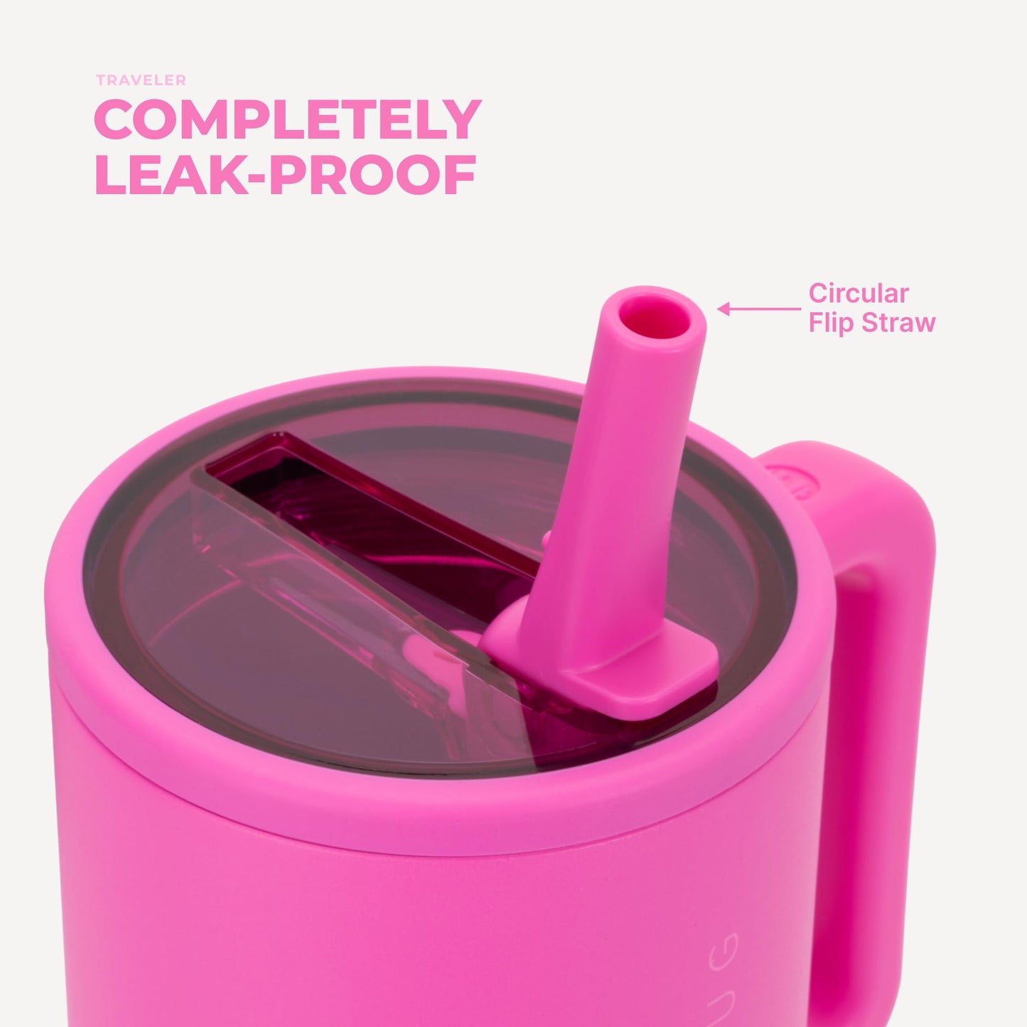 HydroJug Traveler 32oz, Insulated Tumbler with Handle & Straw, Pink Sand