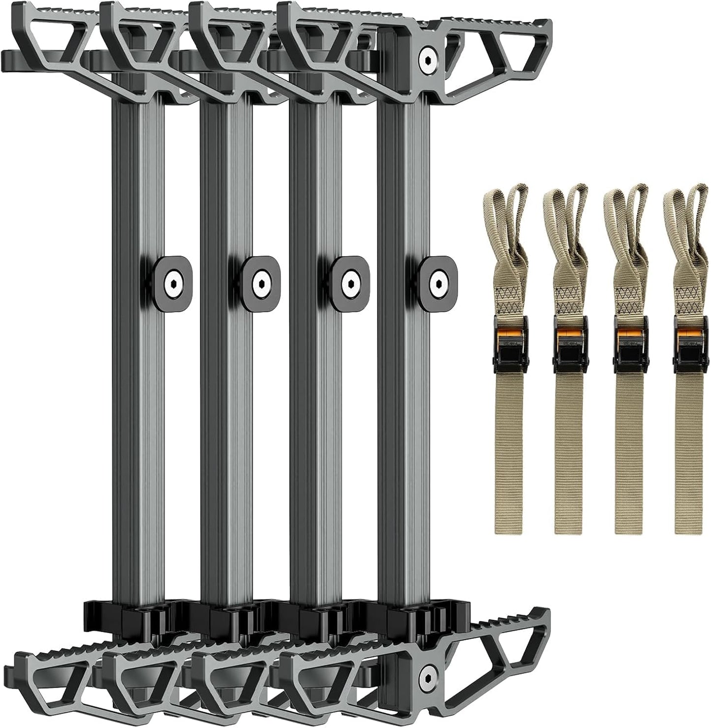 Climbing Sticks,Aluminum Non-Slip Hunting Climbing Steps,Lightweight Tree Climbing Hunting Gear Hunting Accessories for Tree Stands Set of 4,Fold Up Steps for Tree Stand