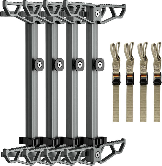 Climbing Sticks,Aluminum Non-Slip Hunting Climbing Steps,Lightweight Tree Climbing Hunting Gear Hunting Accessories for Tree Stands Set of 4,Fold Up Steps for Tree Stand