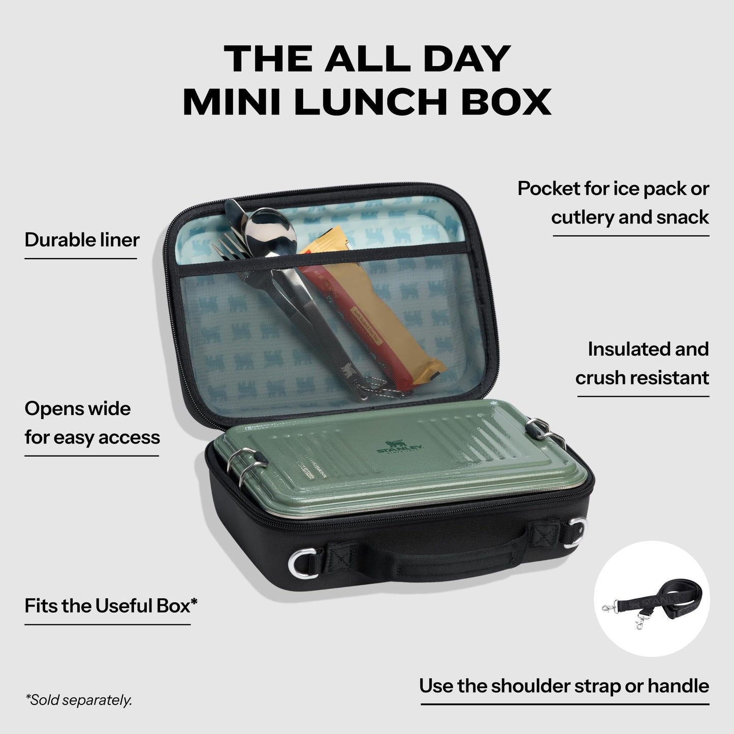 STANLEY All Day Mini Lunch Box | 4.2-quart | EVA Insulated Lunch Bag | Crush Resistant | Adjustable Strap | BPA-Free | Lilac