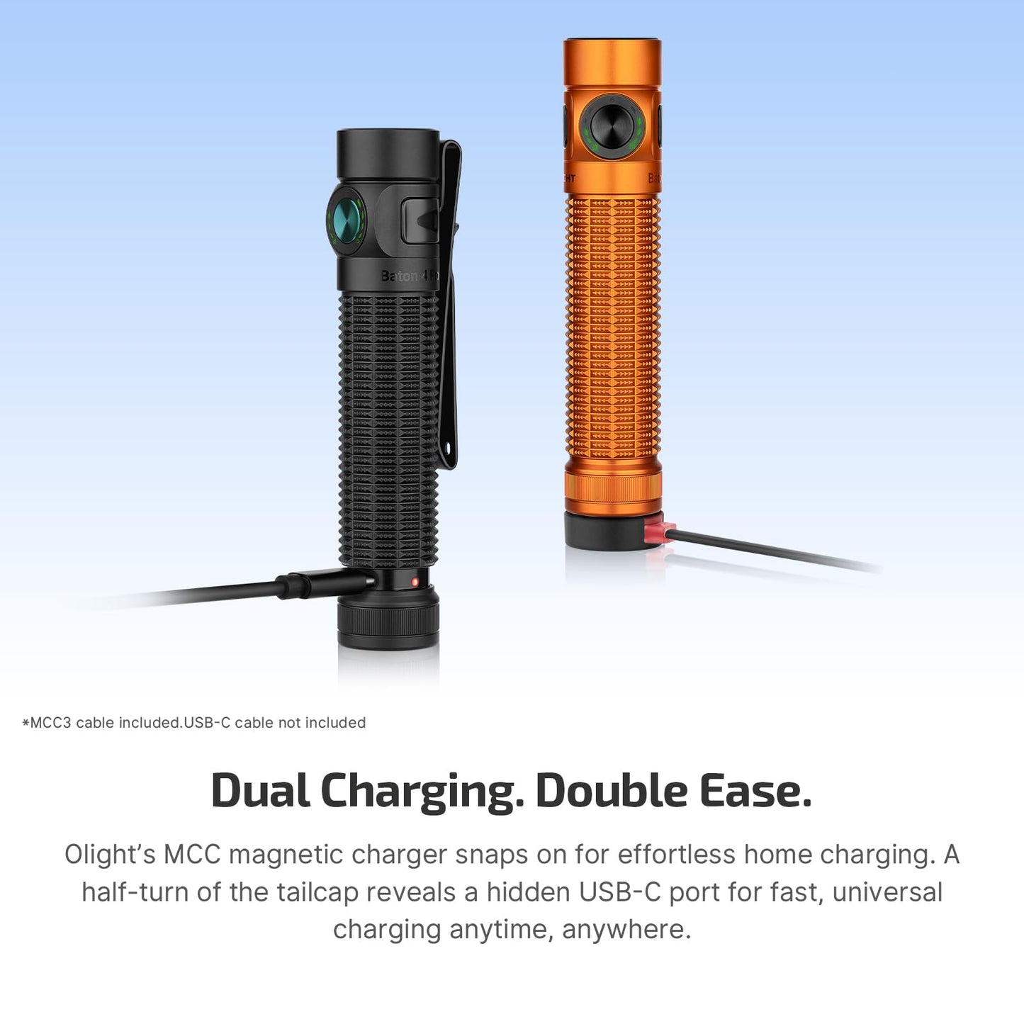 OLIGHT Baton4 Pro EDC Flashlight Rechargeable, 1600 Lumens Small Pocket LED Light with Tactical Switch and Magnetic & USB C Dual Charging for Home Use, Camping and Emergency (Stars&Stripes Edition)