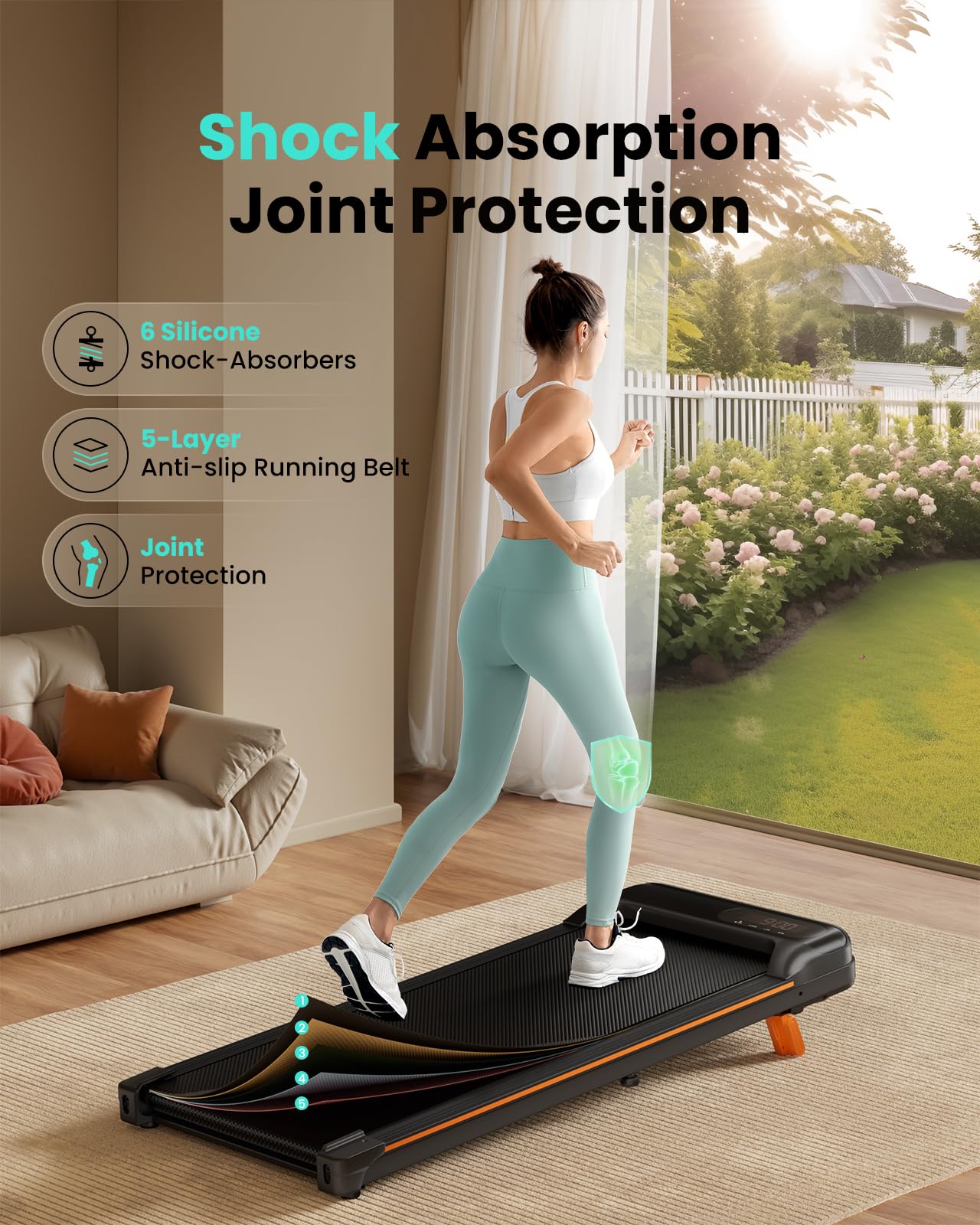 Abonow Walking Pad, Under Desk Treadmill with Incline for Home Office 2.5HP Portable Walking Treadmill with 265 Lbs Weight Capacity Walking Machine, Remote Control, LED Display