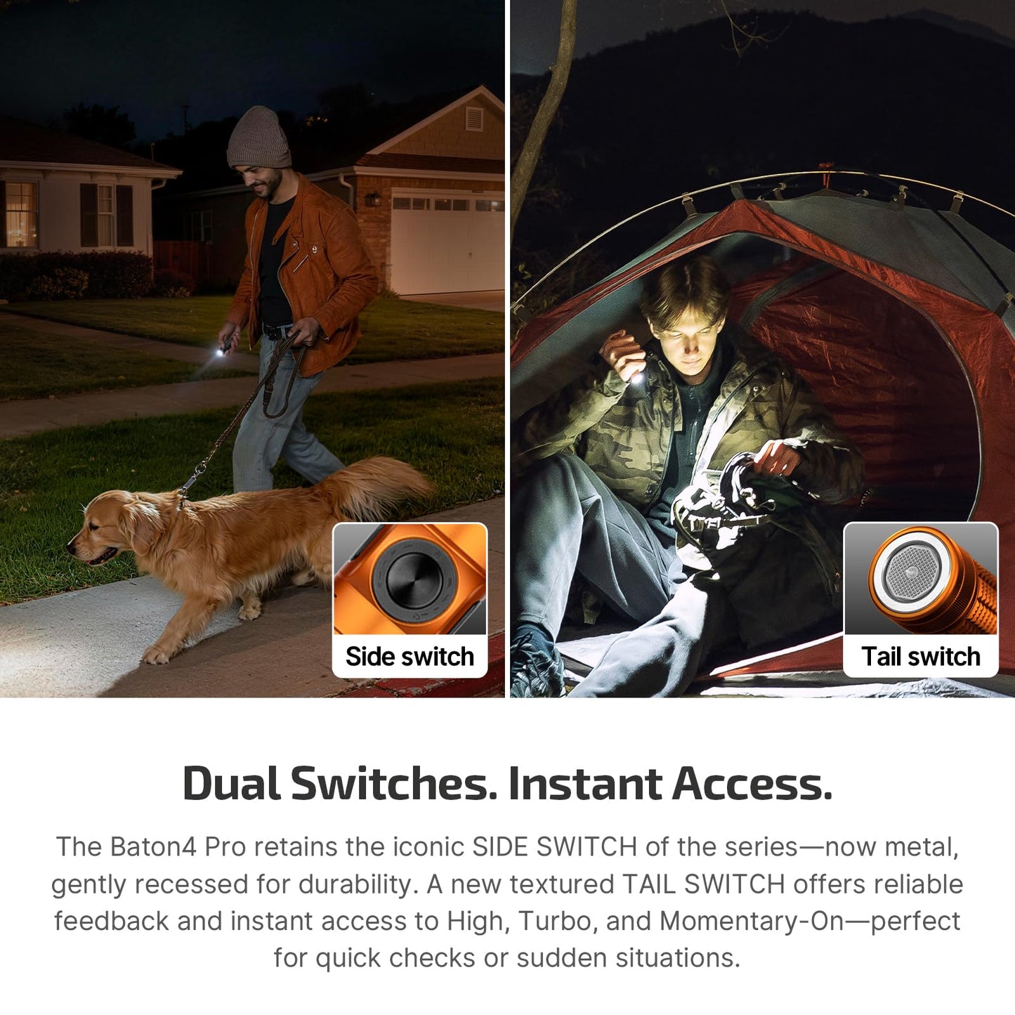 OLIGHT Baton4 Pro EDC Flashlight Rechargeable, 1600 Lumens Small Pocket LED Light with Tactical Switch and Magnetic & USB C Dual Charging for Home Use, Camping and Emergency (Stars&Stripes Edition)