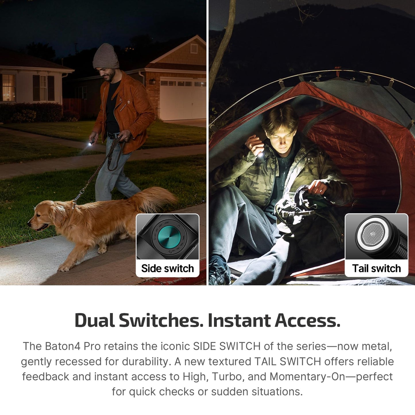 OLIGHT Baton4 Pro EDC Flashlight Rechargeable, 1600 Lumens Small Pocket LED Light with Tactical Switch and Magnetic & USB C Dual Charging for Home Use, Camping and Emergency (Stars&Stripes Edition)